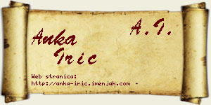 Anka Irić vizit kartica